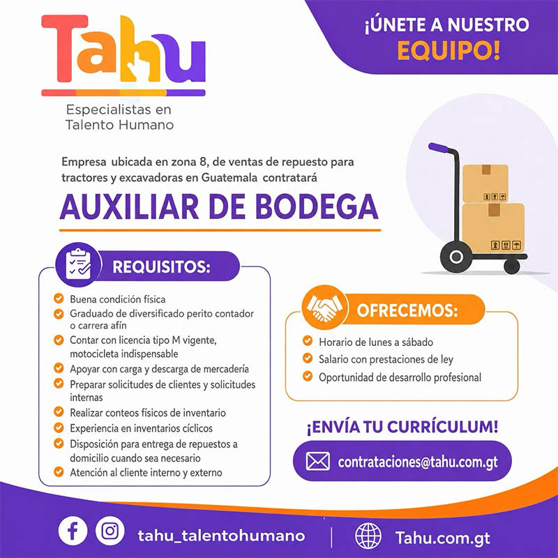 Inicio auxiliar bodega